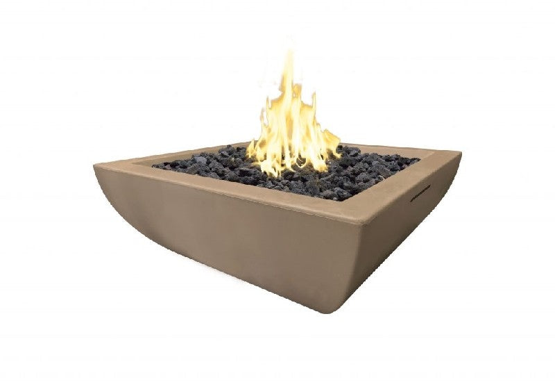 American Fyre Design - 30 Inch Bordeaux Petite Square Fire Bowl, Black Lava, Natural Gas-United Backyard