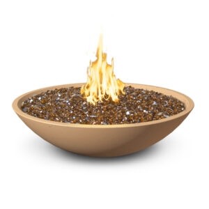American Fyre Design - 40 Inch Marseille Round Fire Bowl, Cafe Blanco, Natural Gas-United Backyard