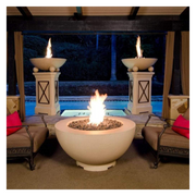 American Fyre Design - 48" Gas Fire Bowl, White Aspen - Natural Gas-United Backyard