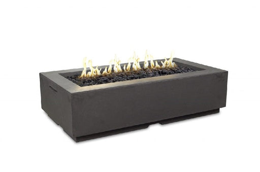 American Fyre Design - 56 Inch Louvre Rectangle Fire pit, Black Lava, Propane Gas-United Backyard