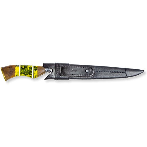 Brazilian Flame - 10" Traditional Line Forged Gross Stainls Steel Knife 5mm w/Leather Case - Luxor Green-United Backyard