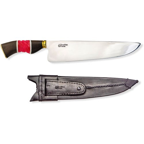 Brazilian Flame - 10" Traditional Line Rumpsteak Knife 3mm with Wooden Handle Leather Case - Picanha Pink-United Backyard
