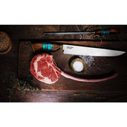 Brazilian Flame - 10" Traditional Line Stainless Steel Knife 3mm with Sharpener and w/Case - Ribs Set Green-United Backyard