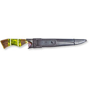 Brazilian Flame - 10" Traditional Line Stainless Steel Knife 5mm with Wooden Handle w/Case - Versatile Green-United Backyard