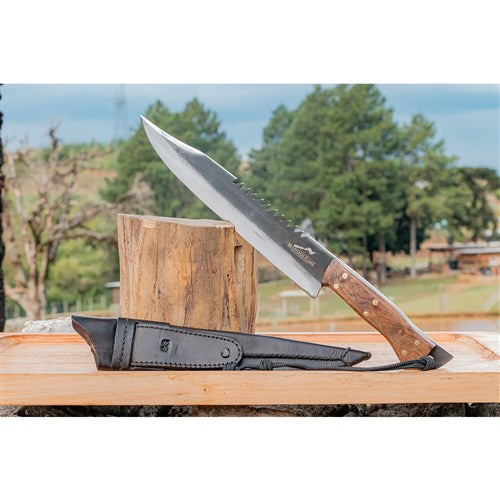 Brazilian Flame - 12" Hunting Jungle Knife Stainless Steel 5mm with Leather Case-United Backyard