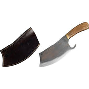 Brazilian Flame - 8" Carbon Turkish Cleaver Stainless Steel 5mm with Leather Case-United Backyard