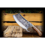 Brazilian Flame - 8" Carbon Turkish Cleaver Stainless Steel 5mm with Leather Case-United Backyard