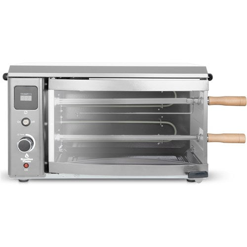 Brazilian Flame - Electric Rotisserie Brazilian Grill, 2 Skewer Unit - Silver-United Backyard