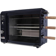 Brazilian Flame - Gas Rotisserie Brazilian Grill, 3 Skewer Unit, No Upper Tray - Black-United Backyard