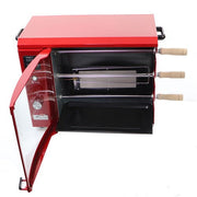 Brazilian Flame - Gas Rotisserie Brazilian Grill, 3 Skewer Unit, No Upper Tray - Red-United Backyard