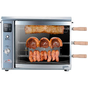 Brazilian Flame - Gas Rotisserie Brazilian Grill, 3 Skewer Unit, No Upper Tray - Silver-United Backyard