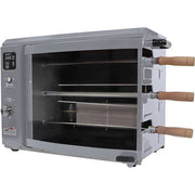 Brazilian Flame - Gas Rotisserie Brazilian Grill, 3 Skewer Unit, No Upper Tray - Silver-United Backyard