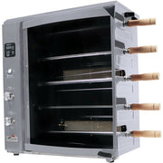 Brazilian Flame - Gas Rotisserie Brazilian Grill, 5 Skewer Unit, No Upper Tray - Silver-United Backyard