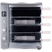 Brazilian Flame - Gas Rotisserie Brazilian Grill, 5 Skewer Unit, No Upper Tray - Silver-United Backyard
