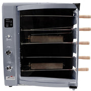 Brazilian Flame - Gas Rotisserie Brazilian Grill, 5 Skewer Unit, No Upper Tray - Silver-United Backyard