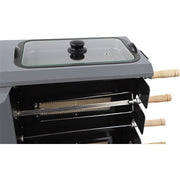 Brazilian Flame - Gas Rotisserie Brazilian Grill, 5 Skewer Unit, Upper Tray INCLUDED - Silver-United Backyard