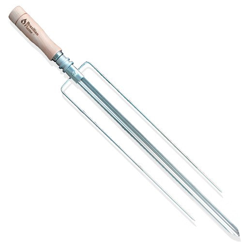 Brazilian Flame - Triple Skewer For Large Meats Including Whole Chicken - Stainless-United Backyard