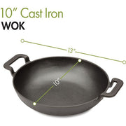 Cuisinart Grill - 10" Cast Iron Wok, Non Stick, Easy Clean-United Backyard