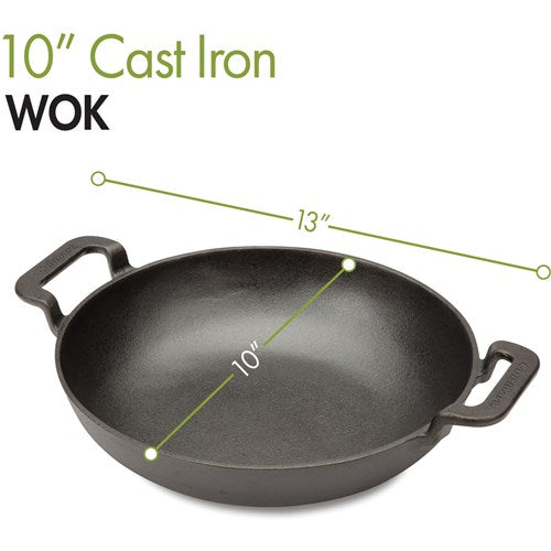 Cuisinart Grill - 10" Cast Iron Wok, Non Stick, Easy Clean-United Backyard