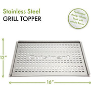 Cuisinart Grill - 12 x 16 Grill Topper, Perforated Grilling Surface - Stainless Steel-United Backyard