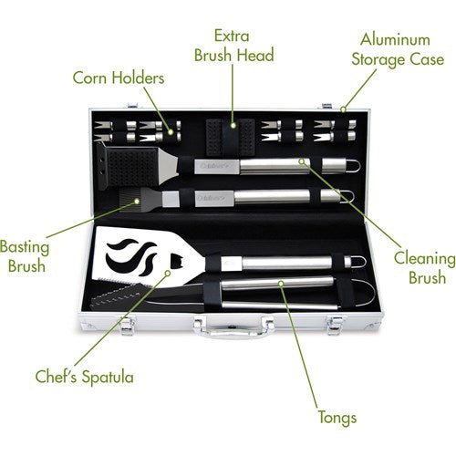Cuisinart Grill - 14pc Deluxe Grilling Set w/Aluminum Case-United Backyard