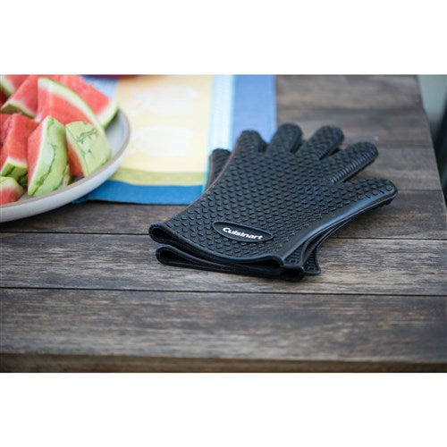 Cuisinart Grill - 2 Pc Heat Resistant Silicone Gloves, Resistant to 425 F, Ambidextrous - Black-United Backyard