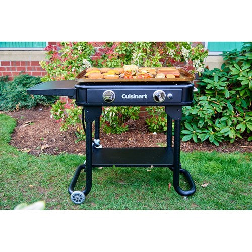 Cuisinart Grill - 28" Outdoor Gas Griddle, 644 Sq. Inches of Flat Top Cooking, Folds - Black-United Backyard