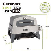 Cuisinart Grill - 3 in 1 Outdoor Pizza Oven/Griddle/Grill, 15, 000 BTU, Accessories Included - Stainless-United Backyard