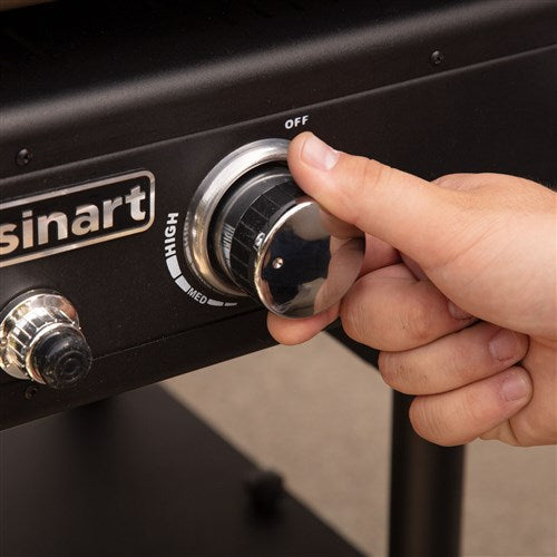 Cuisinart Grill - 36" 4 Burner Gas Griddle, 760 sq inches, Removeable Side Tables - Black-United Backyard