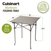 Cuisinart Grill - Aluminum Folding Prep Table 20" x 22" Includes Carrying Tote-United Backyard