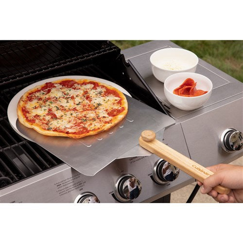 Cuisinart Grill - Deluxe Pizza Set Includes Cordierite Stone, Pizza Cutter and Peeler-United Backyard