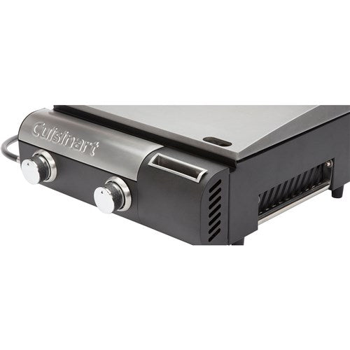 Cuisinart Grill - Gourmet Two Burner Gas Griddle, 285 Sq Inches Diameter, Spatula Slot - Black-United Backyard
