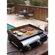 Cuisinart Grill - Gourmet Two Burner Gas Griddle, 285 Sq Inches Diameter, Spatula Slot - Black-United Backyard