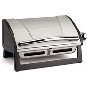 Cuisinart Grill - Grillster Portable Gas Grill, 16" Diameter, Enameled Grate, Hinged Lid - Stainless-United Backyard
