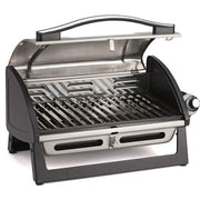 Cuisinart Grill - Grillster Portable Gas Grill, 16" Diameter, Enameled Grate, Hinged Lid - Stainless-United Backyard