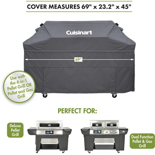 Cuisinart Grill - Heavy Duty Pellet Grill Cover, UV Protected - Gray-United Backyard