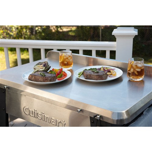 Cuisinart Grill - Outdoor Prep Table 36" x 22" Storage Shelf, Paper Towel Holder - Stainless Steel-United Backyard