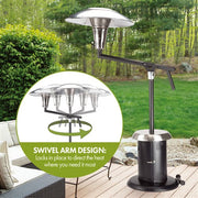 Cuisinart Grill - Perfect Position Propane Patio Heater, Swivel Design - Stainless-United Backyard