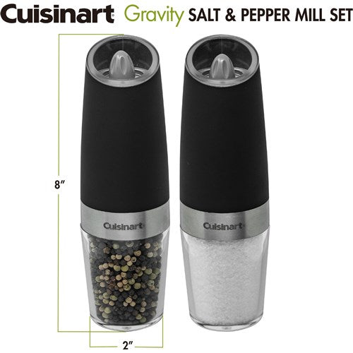 Cuisinart Grill - Salt & Pepper Gravity Mill, Adjustable Coarseness, LED light-United Backyard