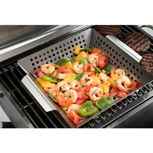 Cuisinart Grill - Stainless Steel 11" X 11" Wok, Perforated Grilling Surface - Stainless Steel-United Backyard