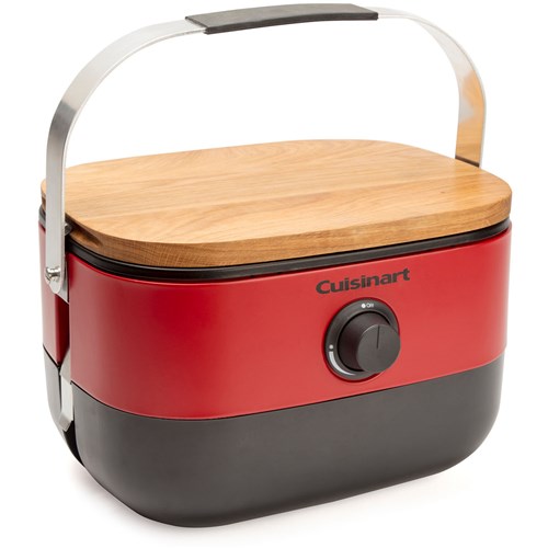 Cuisinart Grill - Venture Portable Gas Grill, 154 sq in Cooking Space, Chopping Board included - Red/Black-United Backyard
