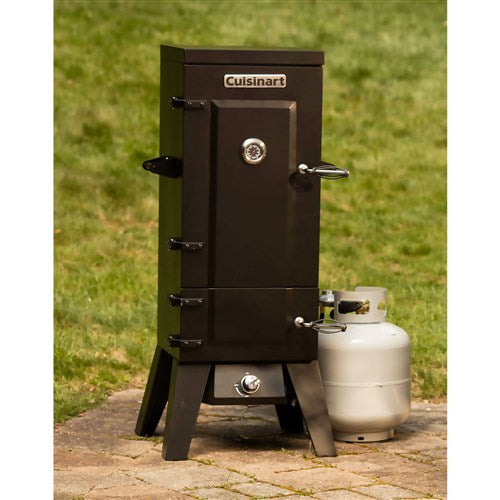 Cuisinart Grill - Vertical Propane Gas Smoker, 4 Racks, 30" Vertical Cooking Space - Black-United Backyard