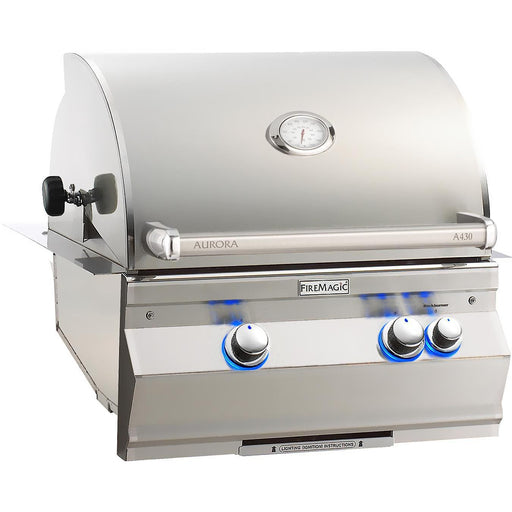 Fire Magic - 24-Inch Built-In Natural Gas Grill with Rotisserie and Analog Thermometer in Stainless Steel-United Backyard