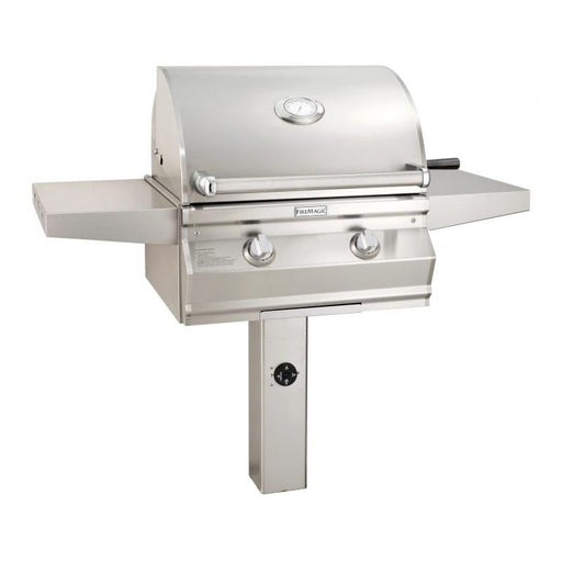 Fire Magic - 24-Inch Choice Multi-User Accessible Freestanding Natural Gas Grill with Analog Thermometer On In-Ground Post-United Backyard