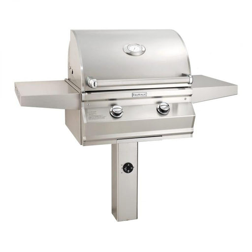 Fire Magic - 24-Inch Choice Multi-User Propane Gas Grill with Analog Thermometer On In-Ground Post-United Backyard