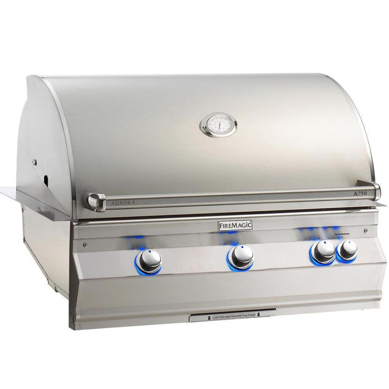 Fire Magic - Aurora 36-Inch Built-In Propane Gas Grill with Analog Thermometer in Stainless Steel-United Backyard