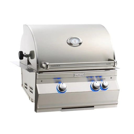 Fire Magic - Aurora A430i 24-Inch Propane Gas Built-In Grill with 1 Sear Burner, Backburner and Analog Thermometer-United Backyard