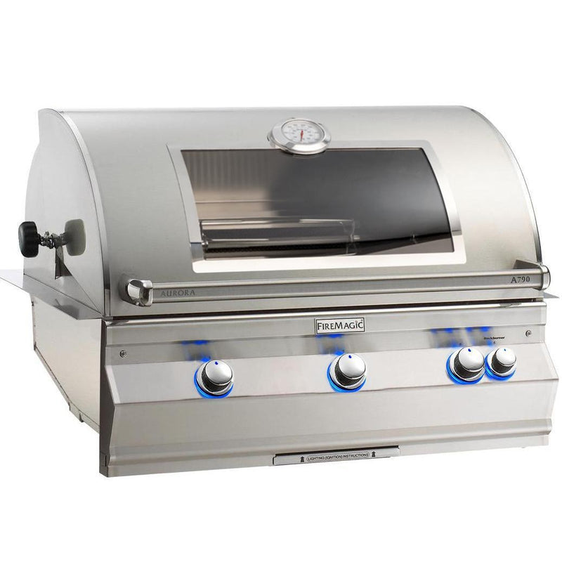 Fire Magic - Aurora A790I 36-Inch Built-In Natural Gas Grill With One Infrared Burner, Magic View Window, Rotisserie, And Analog Thermometer