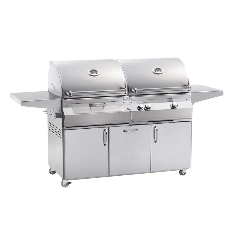 Fire Magic - Aurora A830s 46-Inch Natural Gas and Charcoal Freestanding Dual Grill with 1 Sear Burner and Analog Thermometer-United Backyard