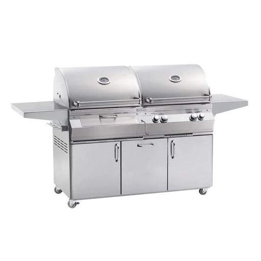 Fire Magic - Aurora A830s 46-Inch Propane Gas and Charcoal Freestanding Dual Grill with Backburner, Rotisserie Kit and Analog Thermometer-United Backyard